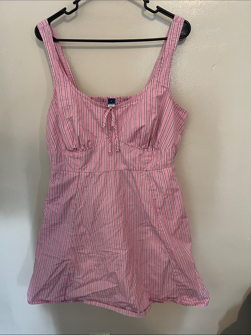 Old Navy Pink and Navy Striped Sleeveless Chemise